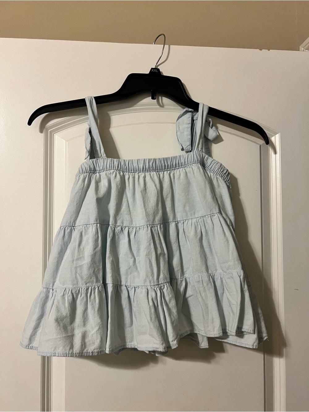 American Eagle Outfitters Light Blue Tiered Spaghetti Strap Tank